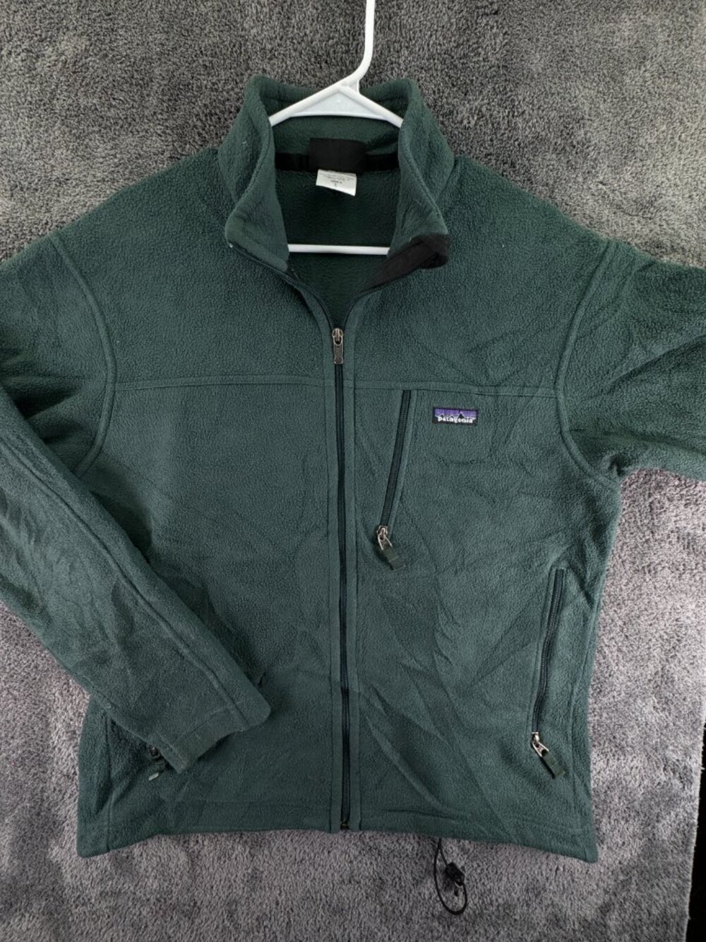 Patagonia Synchilla Men’s Green Full Zip Jacket W/ Pocket Large Fleece Adult